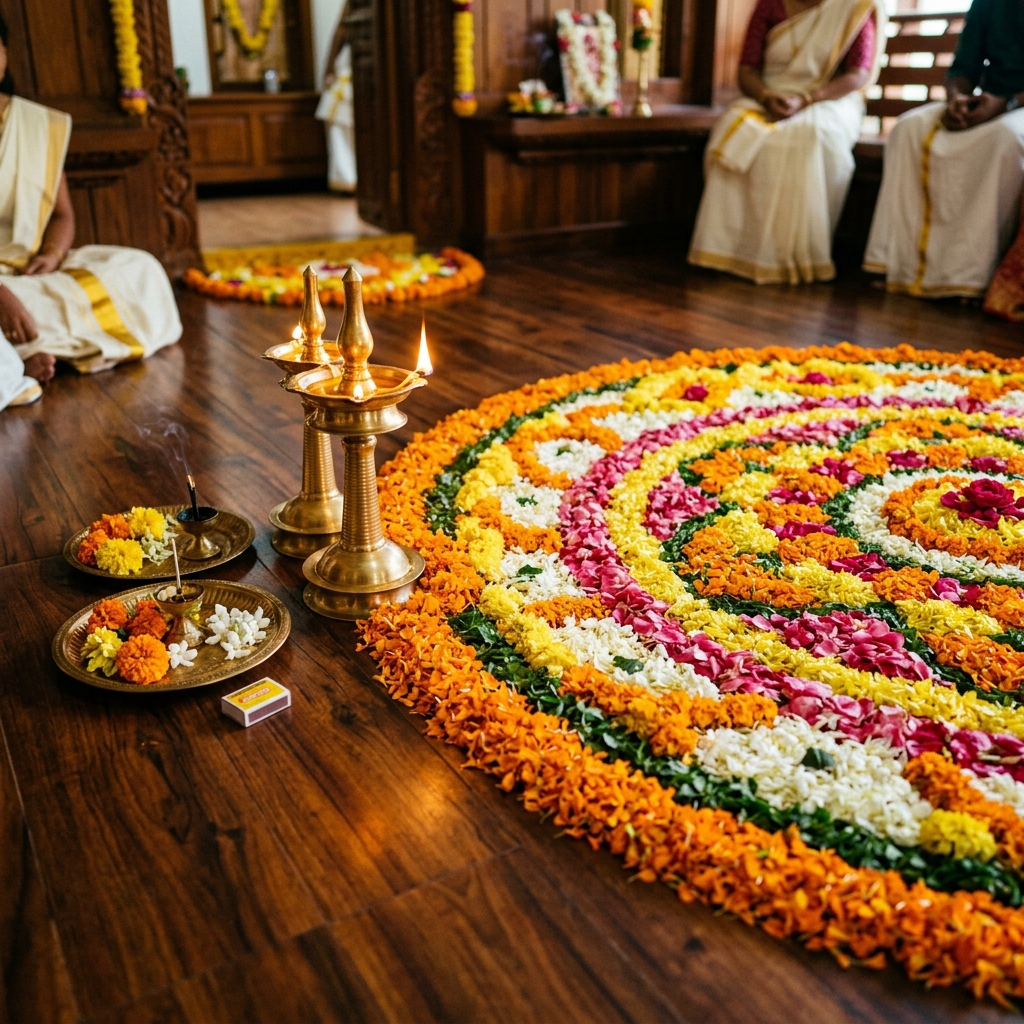 Onam Celebration at Mili Tuition Centre — Pookalam